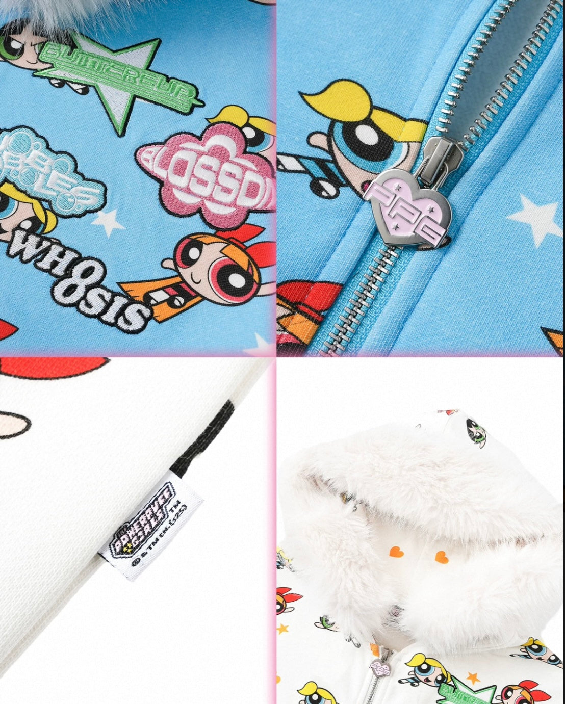 【飛天小女警2.0聯名】WHOOSIS 毛領帽拉鍊外套