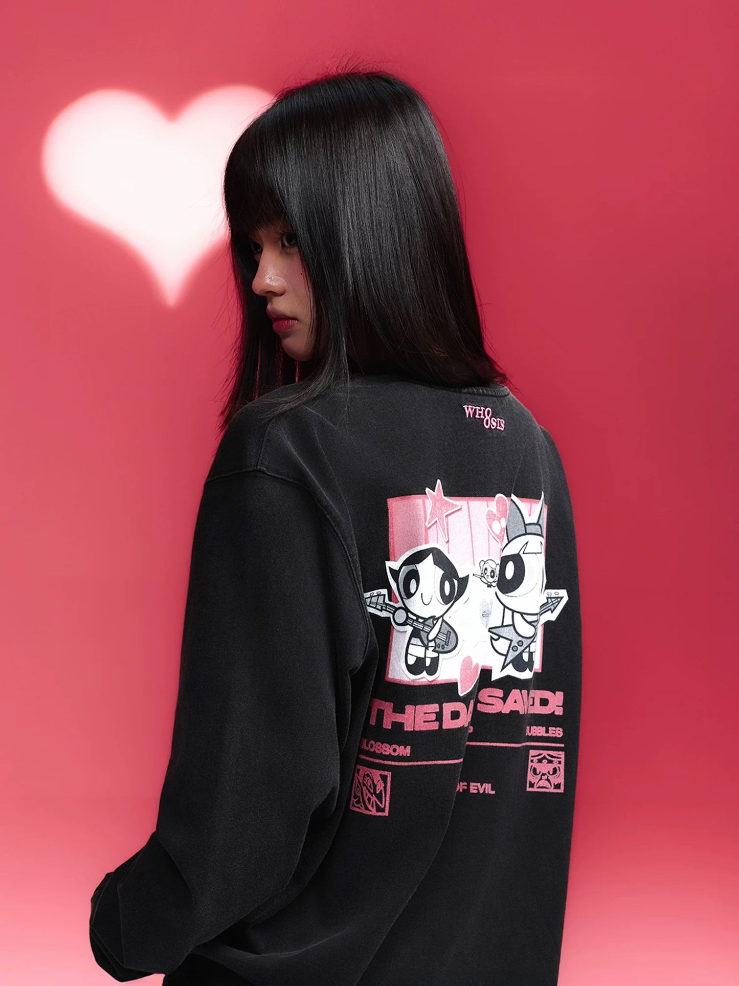 【飛天小女警2.0聯名】WHOOSIS 印花水洗長袖