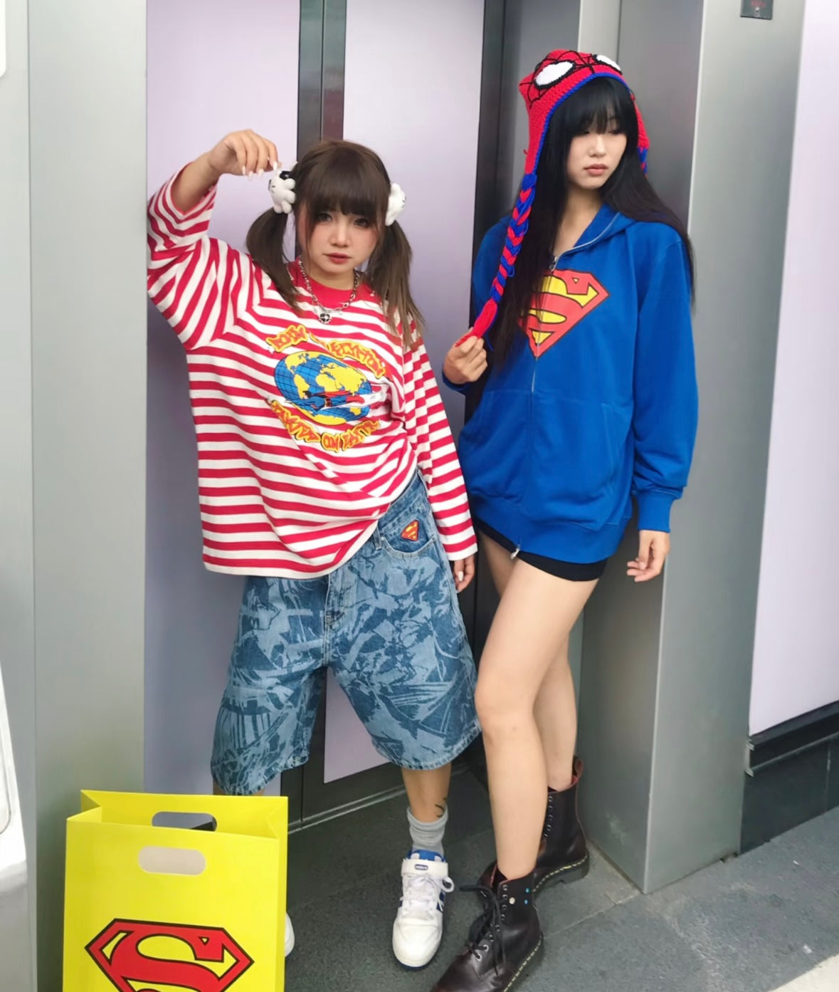 SUPERMAN 聯名|經典S盾Logo連帽拉鍊衛衣(藍)