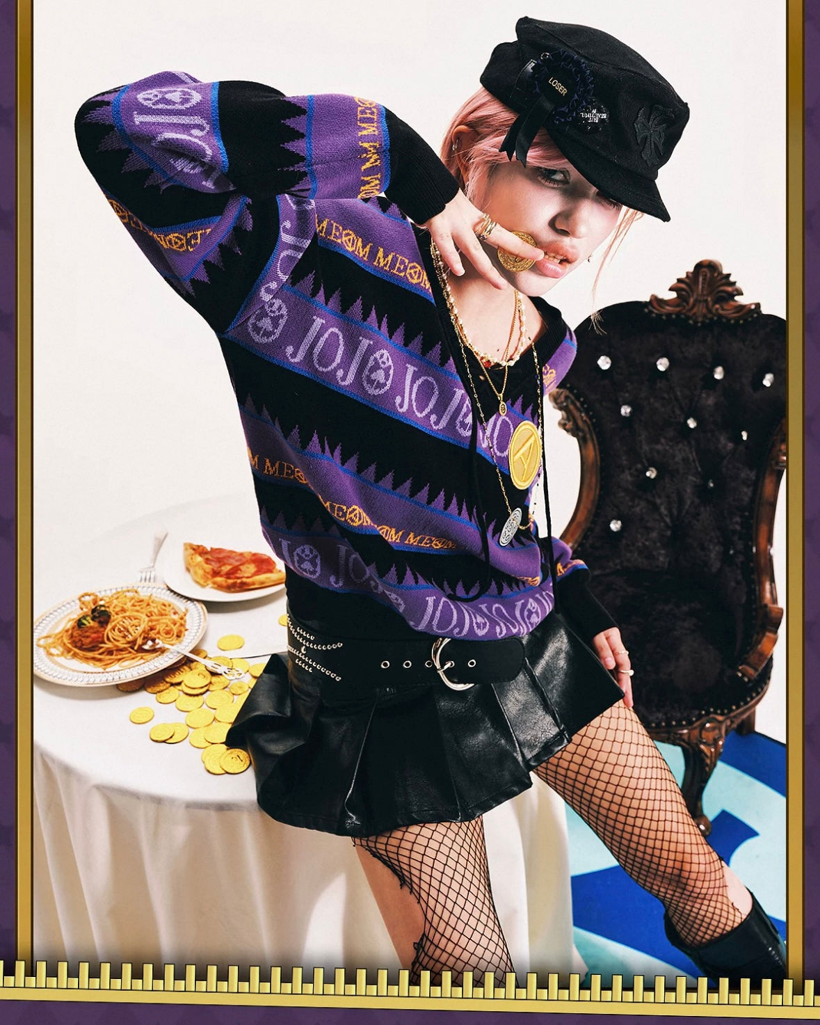 MEDM X JOJO 阿帕基字母刺繡毛衣