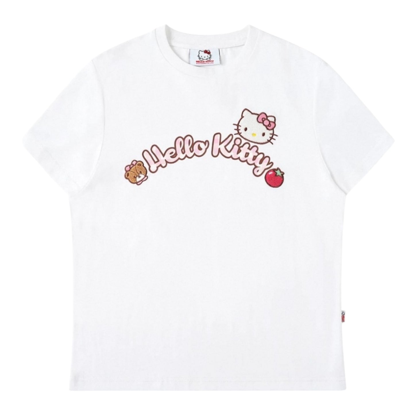 HELLO KITTY × WHOOSIS 弧形Logo貼布Tee