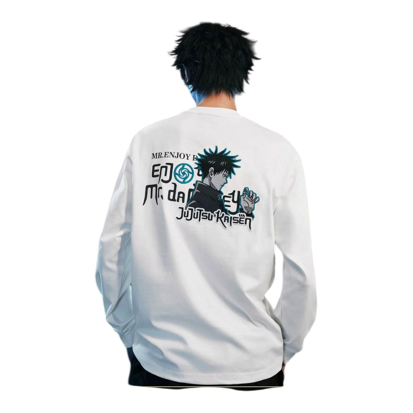 MEDM×咒術迴戰聯名-黑白人物字母刺繡經典長袖