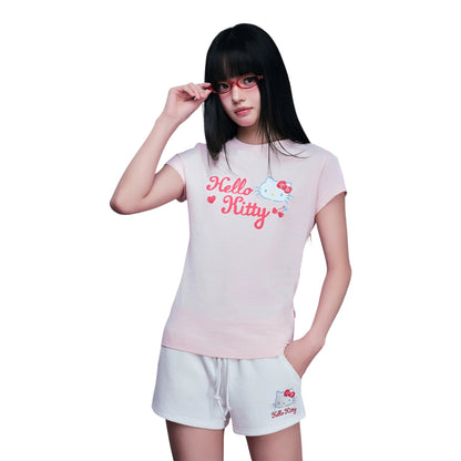 【HELLO KITTY官方聯名】愛心櫻桃短袖(女款）