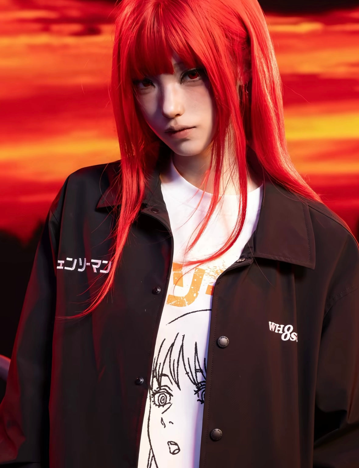 【鏈鋸人官方聯名】WHOOSIS 真紀真教練夾克外套