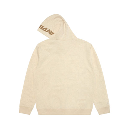 AAPE 植絨小標米色帽T