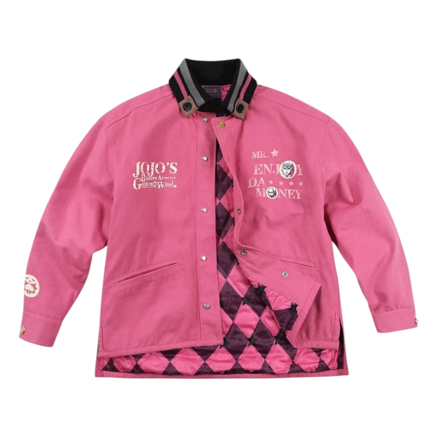 MEDM x JOJO 粉色格紋翻領外套