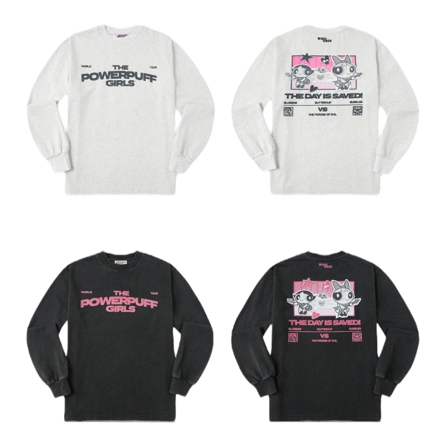 【飛天小女警2.0聯名】WHOOSIS 印花水洗長袖