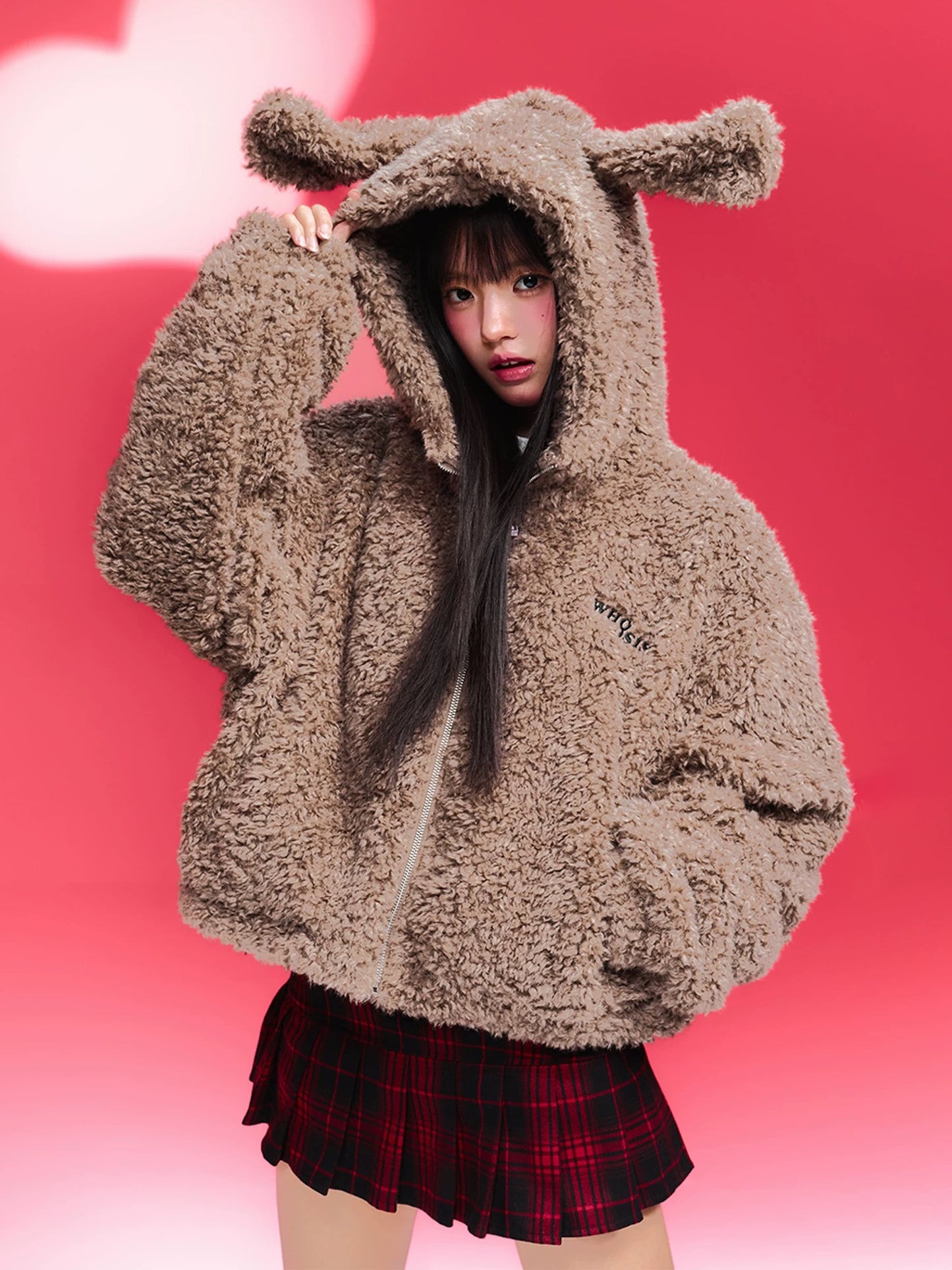 【飛天小女警2.0聯名】WHOOSIS 兔耳羔羊絨毛外套