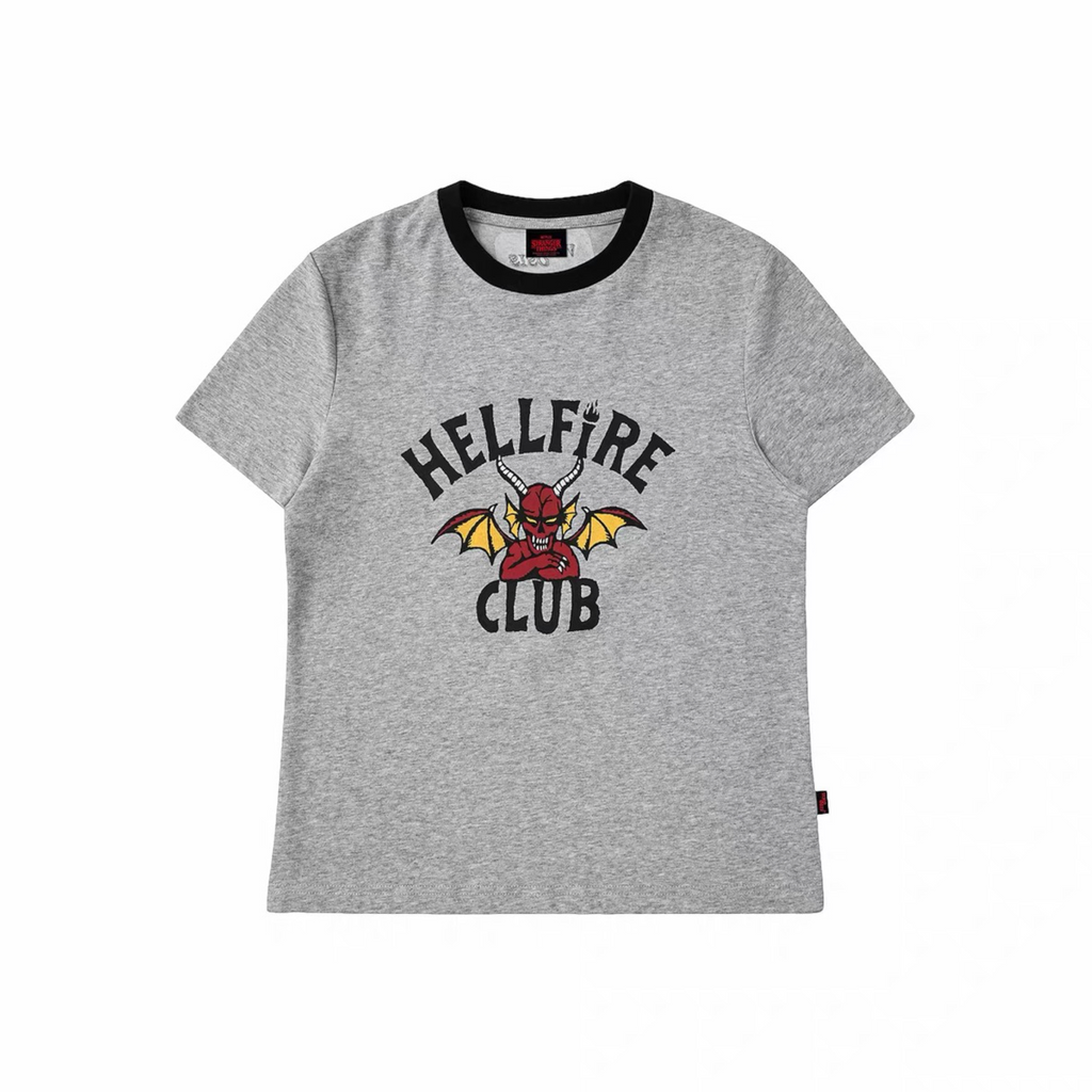 【怪奇物語官方聯名】地獄火俱樂Hellfire Club拼色短袖（常規/女款）