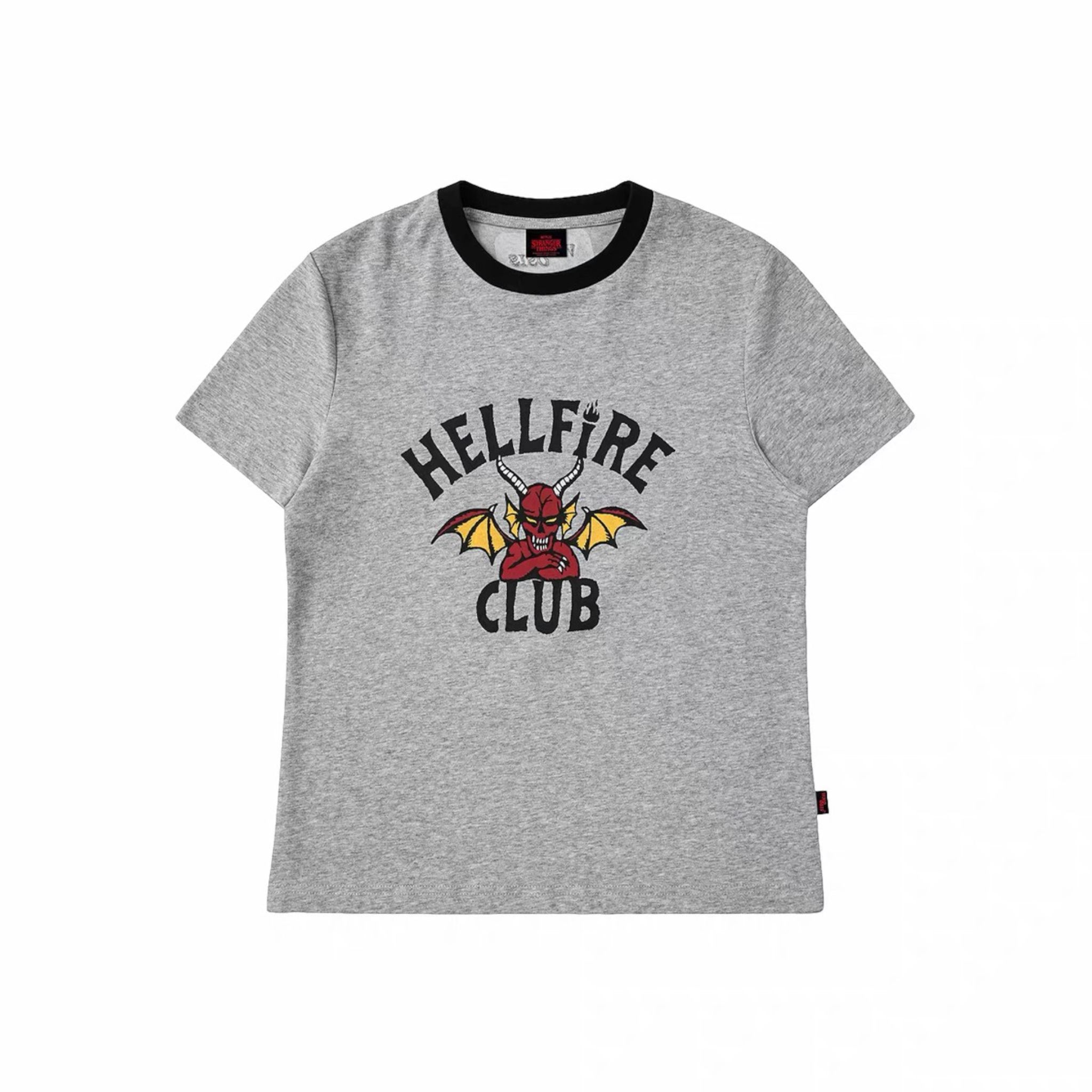 【怪奇物語官方聯名】地獄火俱樂Hellfire Club拼色短袖（常規/女款）