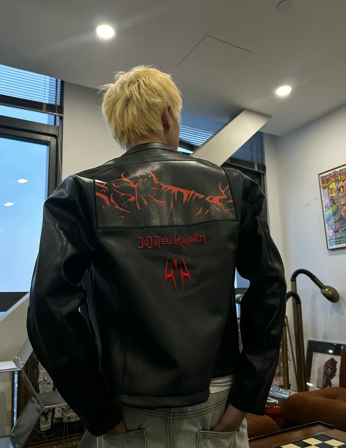MEDM x 咒術迴戰聯名｜兩面宿儺後背大型貼布刺繡皮衣