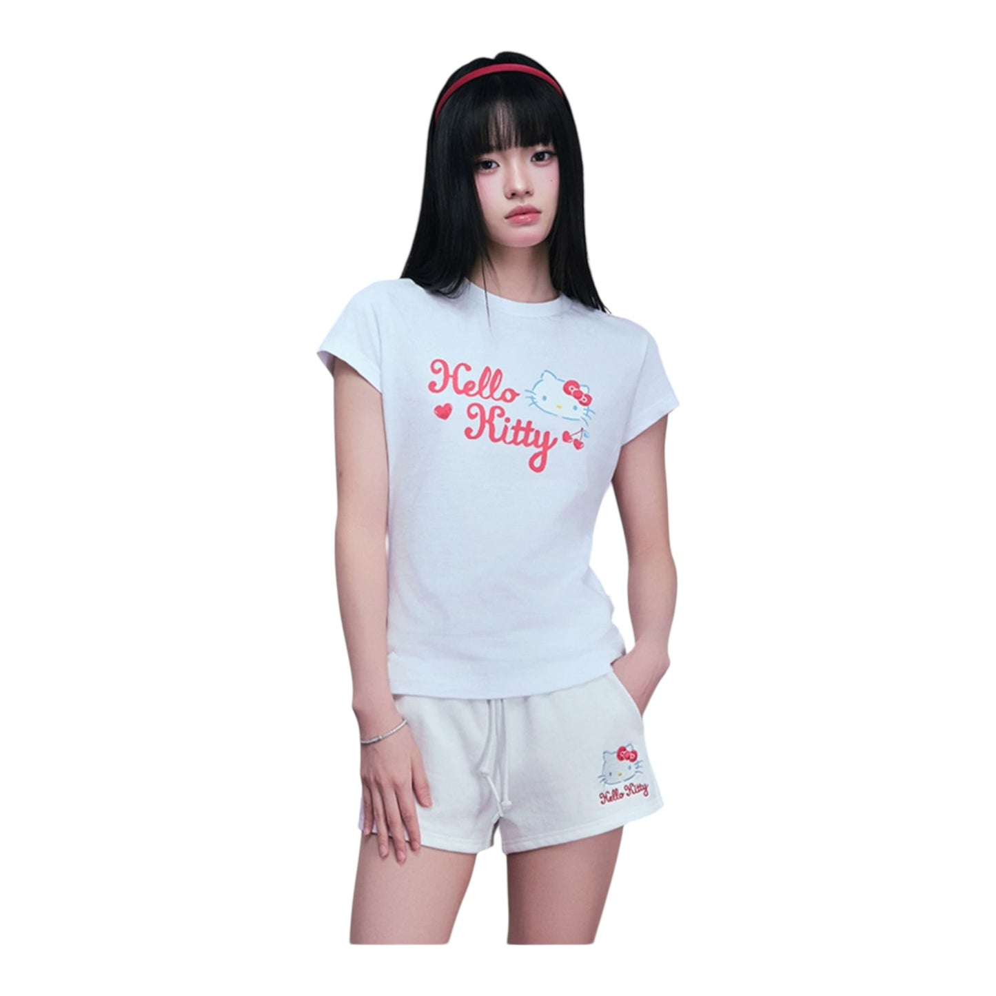 【HELLO KITTY官方聯名】愛心櫻桃短袖(女款）