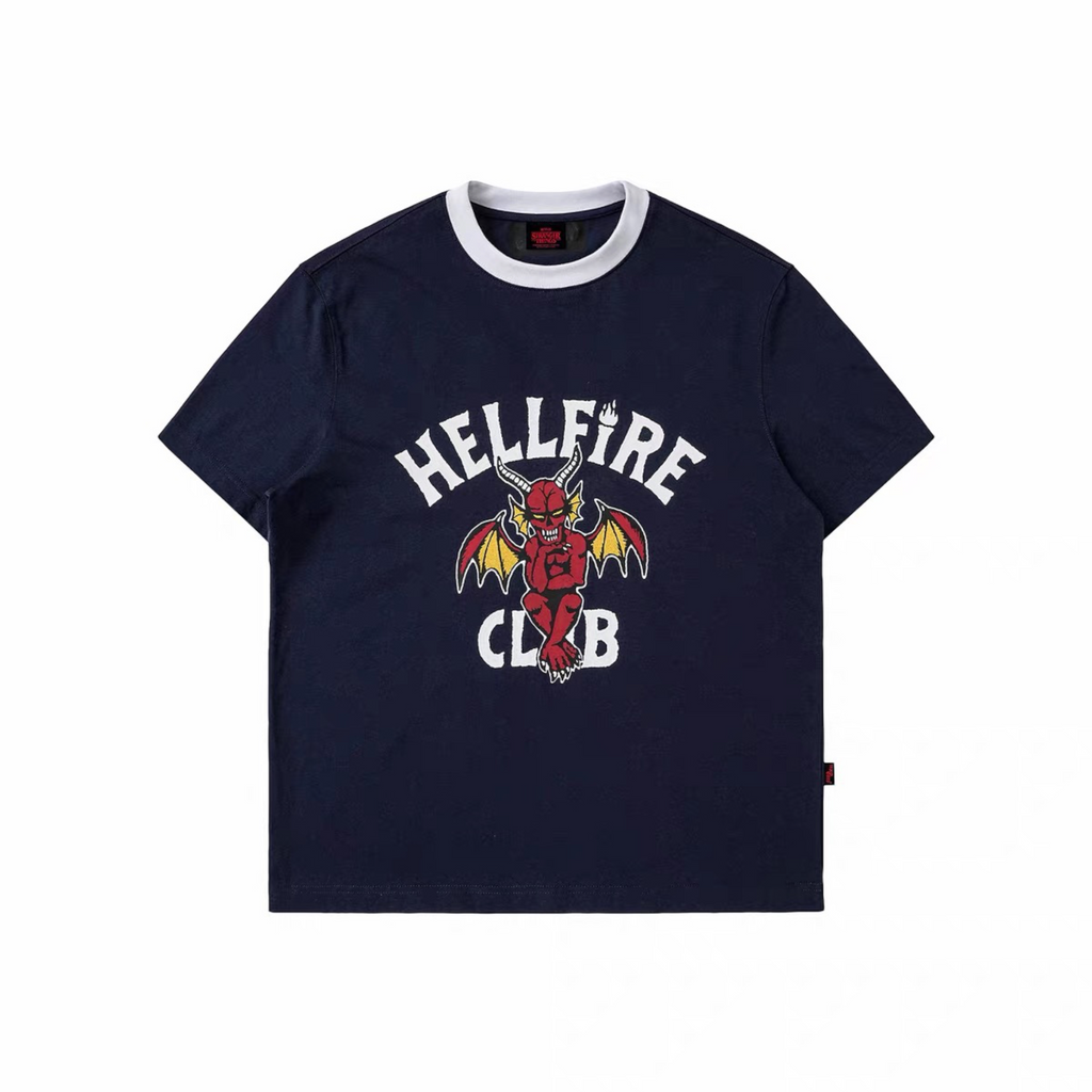 【怪奇物語官方聯名】地獄火俱樂Hellfire Club拼色短袖（常規/女款）