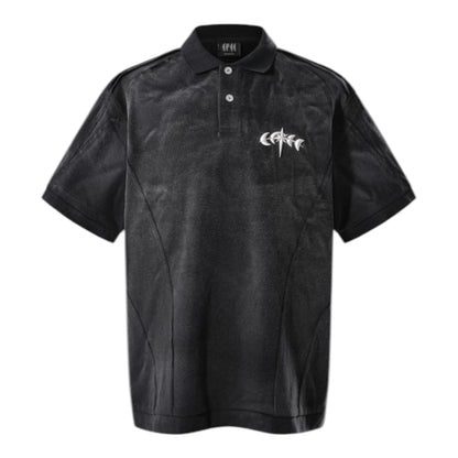 TBHNP 擦髒拼接金屬POLO