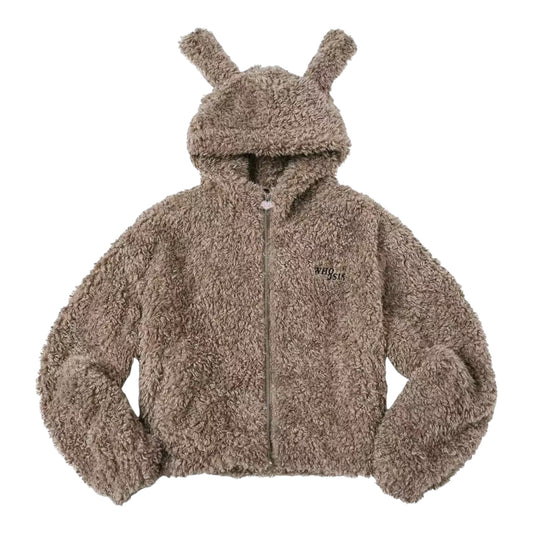 【飛天小女警2.0聯名】WHOOSIS 兔耳羔羊絨毛外套