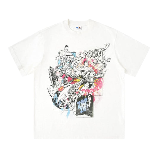 SUPERMAN 聯名｜漫畫格鬥視覺短袖T恤（本白）