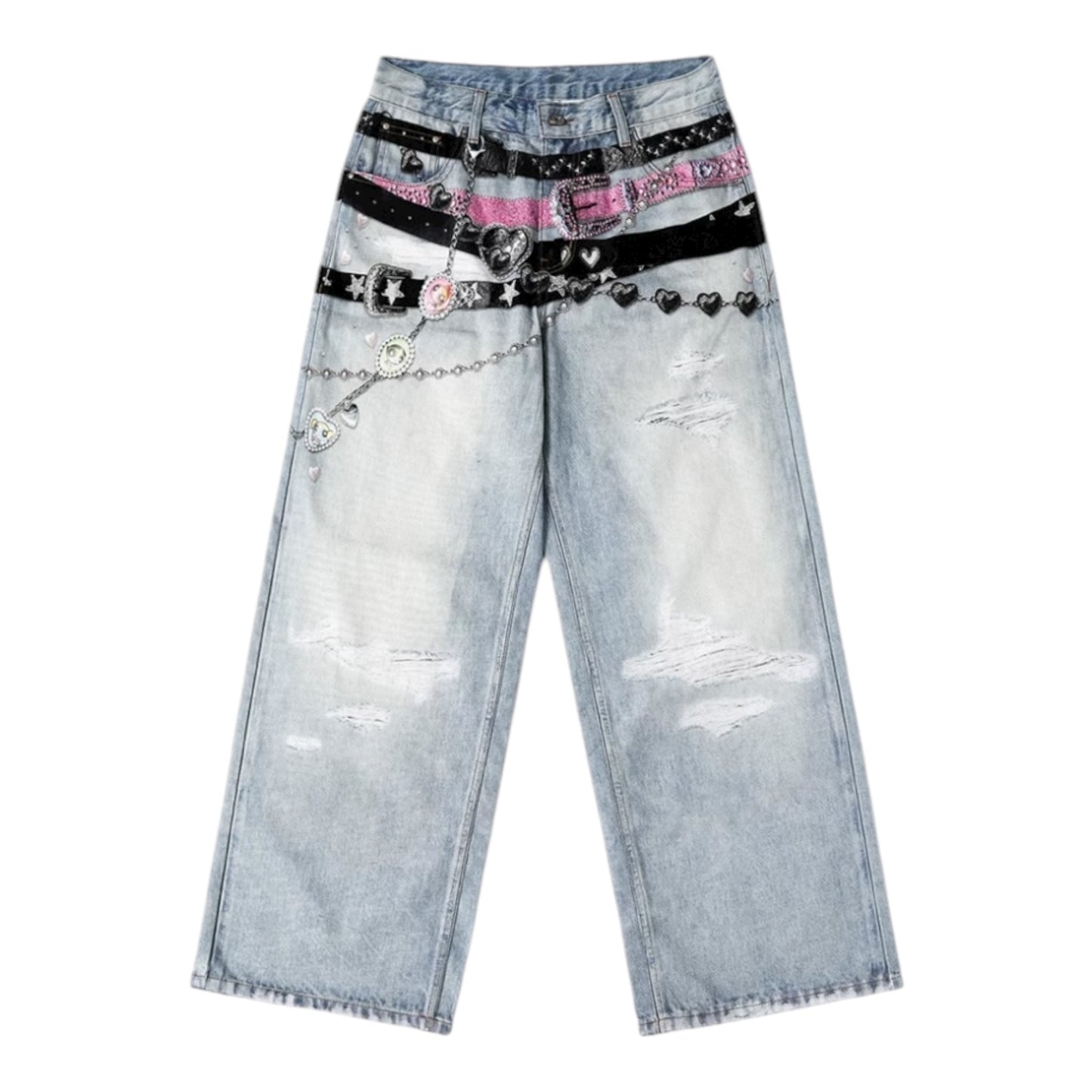 【飛天小女警2.0聯名】WHOOSIS 數碼印花牛仔褲