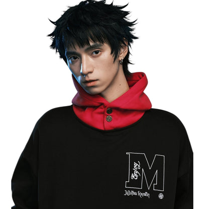 MEDM x 咒術迴戰｜虎杖悠仁同款紅黑拼色重磅連帽衫 (Overize 帽T)