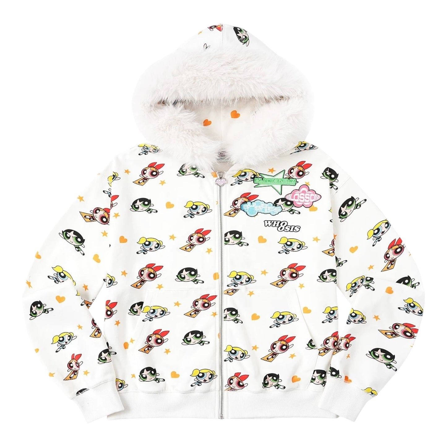 【飛天小女警2.0聯名】WHOOSIS 毛領帽拉鍊外套