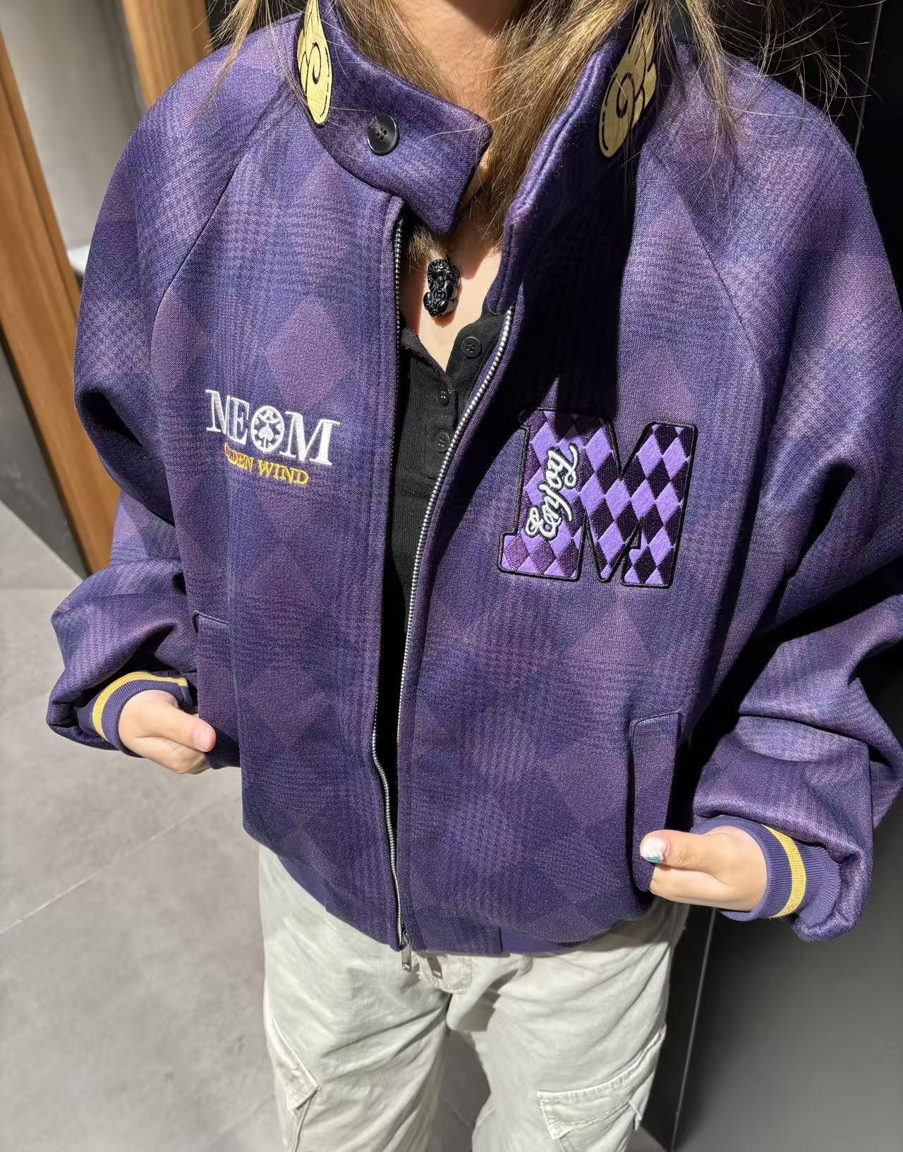 MEDM X JOJO 格紋刺繡外套
