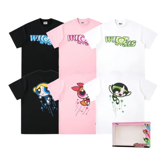 飛天小女警 × WHOOSIS 聯名｜愛心造型短T（背後角色飛行款）