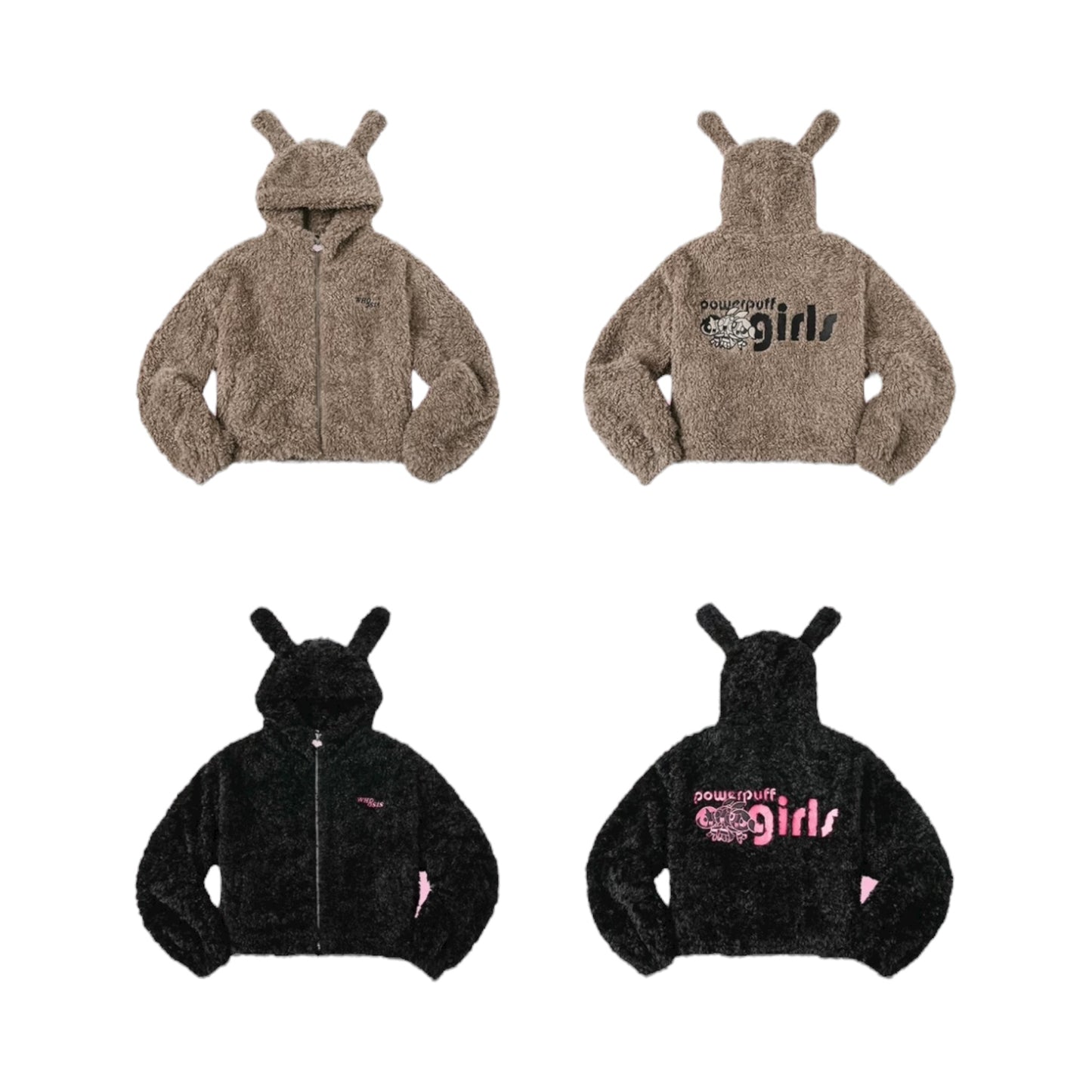 【飛天小女警2.0聯名】WHOOSIS 兔耳羔羊絨毛外套