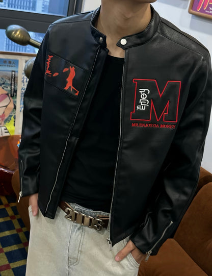 MEDM x 咒術迴戰聯名｜兩面宿儺後背大型貼布刺繡皮衣