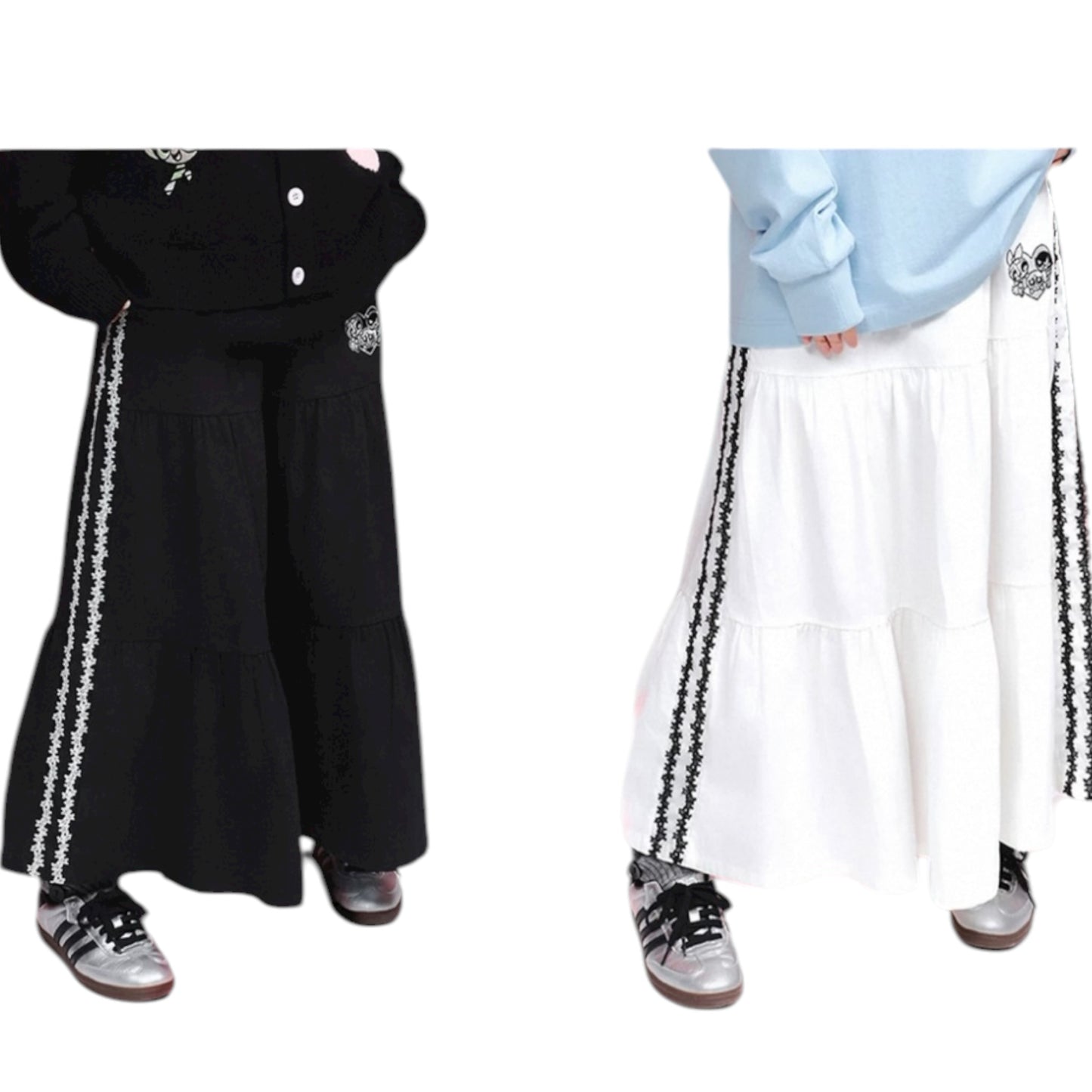 【飛天小女警2.0聯名】WHOOSIS 星星絲帶蛋糕褶皺長裙