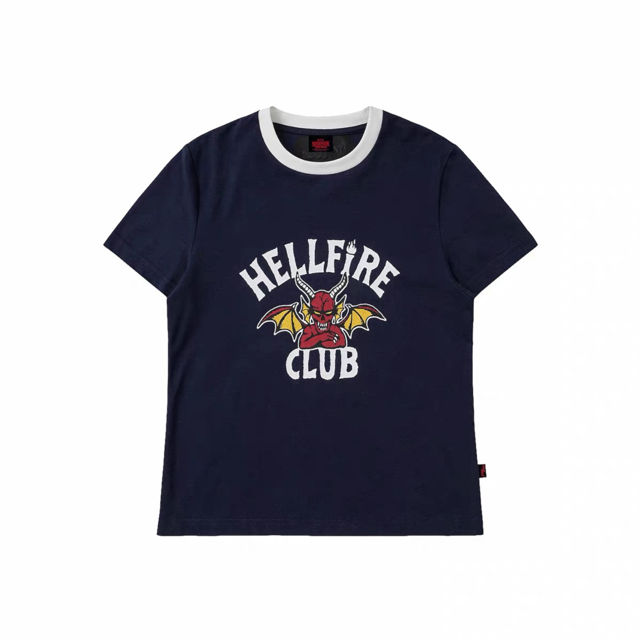 【怪奇物語官方聯名】地獄火俱樂Hellfire Club拼色短袖（常規/女款）