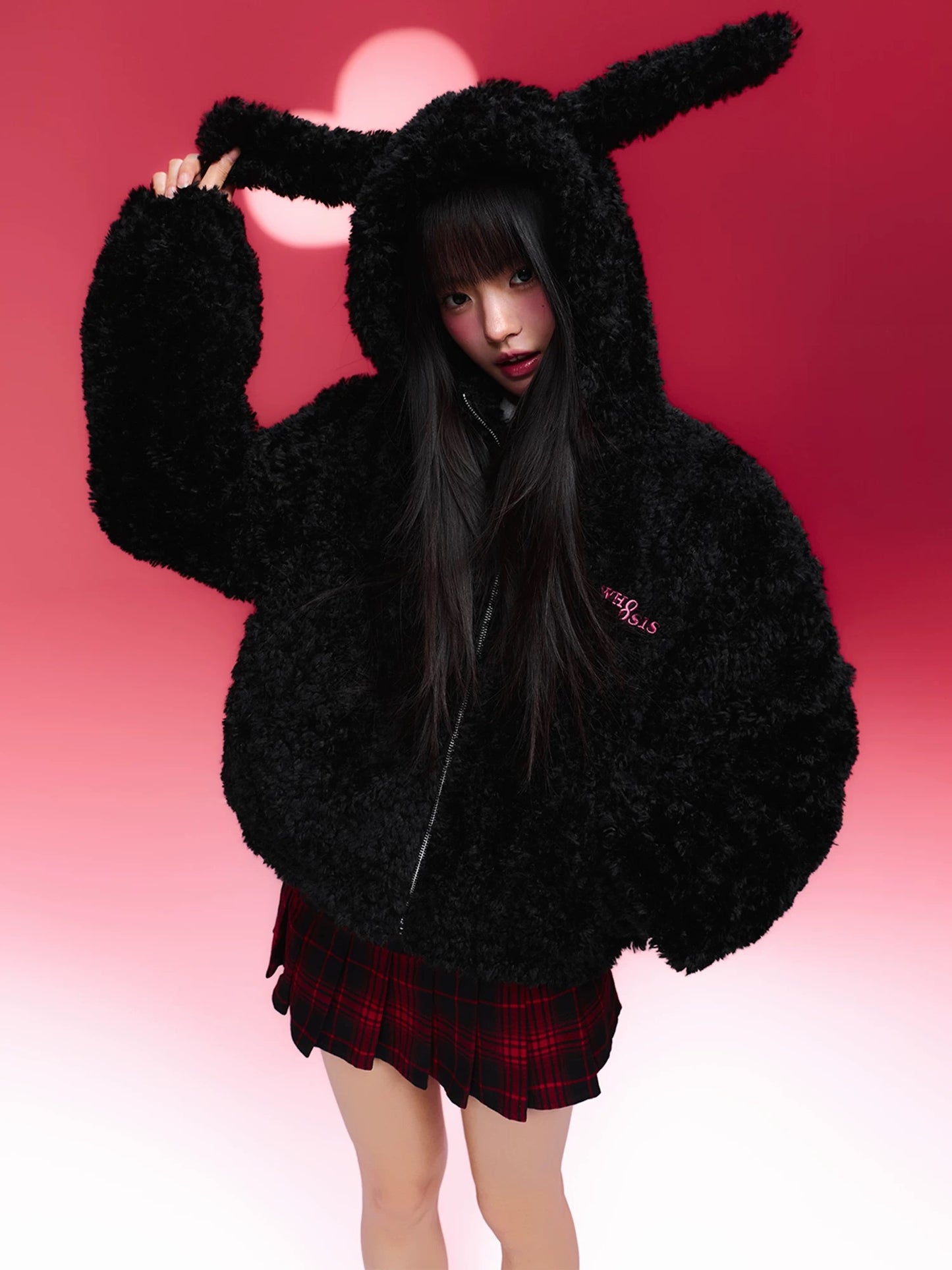 【飛天小女警2.0聯名】WHOOSIS 兔耳羔羊絨毛外套
