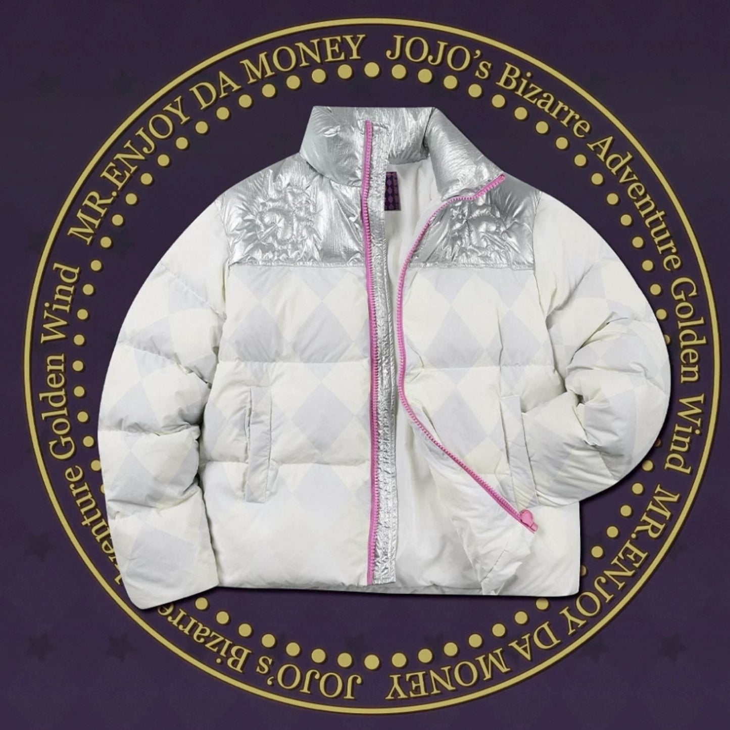 MEDM xJOJO 格紋拼色羽絨服