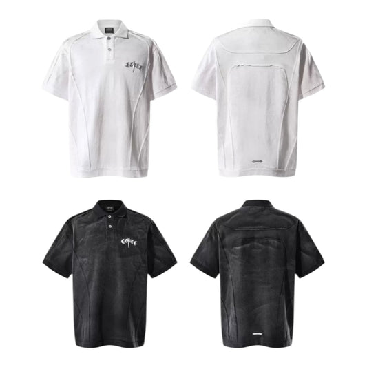 TBHNP 擦髒拼接金屬POLO