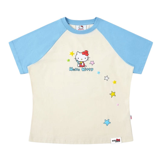 HELLO KITTY × WHOOSIS 發泡星星棒球袖Tee
